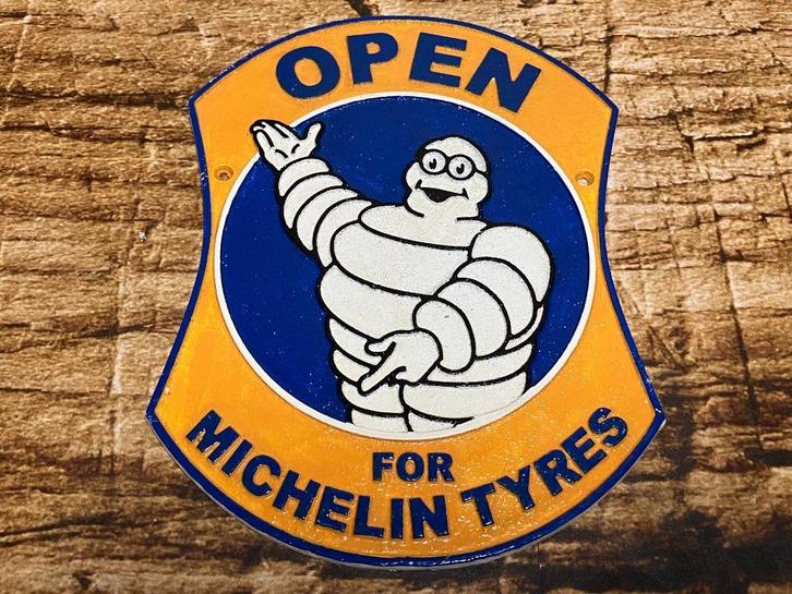 Reclamebord met Michelin tyres opdruk., Verzamelen, Merken en Reclamevoorwerpen, Nieuw, Reclamebord, Ophalen of Verzenden