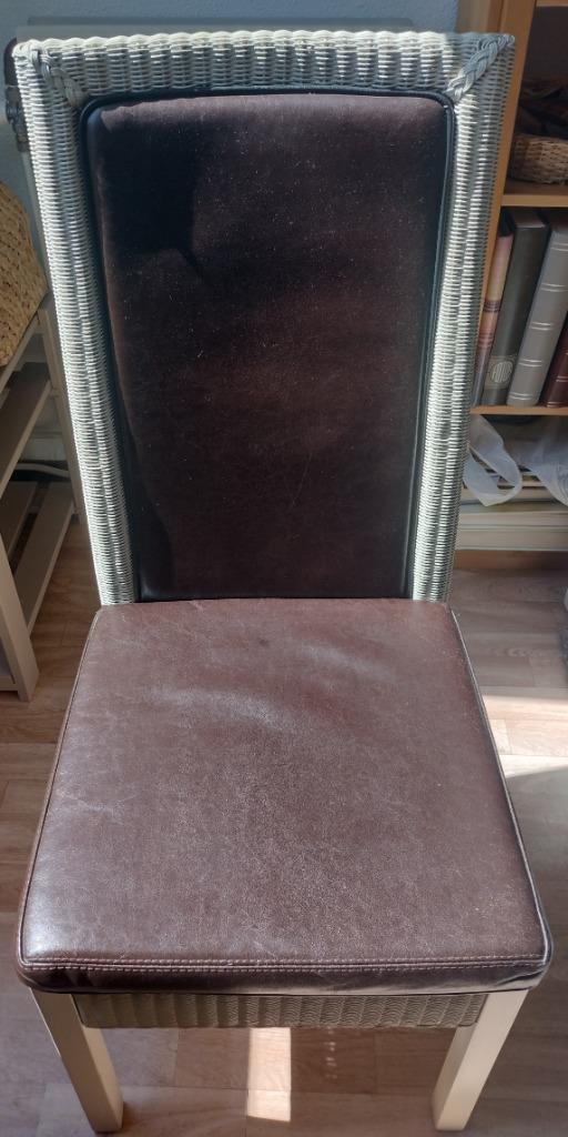 Loom stoelen 6x, Huis en Inrichting, Stoelen, Gebruikt, Vijf, Zes of meer stoelen, Hout, Leer, Riet of Rotan, Bruin, Ophalen