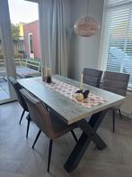 Tafel en stoelen, Huis en Inrichting, Tafels | Eettafels, Ophalen, Gebruikt, 50 tot 100 cm, 150 tot 200 cm