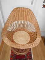 Rieten stoel jaren 80, Huis en Inrichting, Stoelen, Ophalen, Gebruikt, Bruin, Riet of Rotan