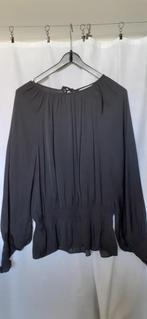 zwarte satijnen blouse, Maat 38/40 (M), H&M, Ophalen of Verzenden, Zo goed als nieuw