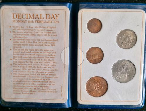 Decimal Day 1971 UK muntset – originele set met 5 munten, Postzegels en Munten, Munten | Europa | Euromunten, Overige waardes