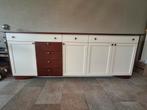 Groot massief houten dressoir 244x52x90, Huis en Inrichting, Ophalen, Zo goed als nieuw, 200 cm of meer, Met deur(en)