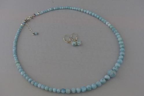 LARIMAR ketting/oorhanger-set, Sieraden, Tassen en Uiterlijk, Edelstenen, Nieuw, Verzenden