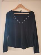 Zwarte rib top met lange mouwen maat L, Kleding | Dames, Maat 38/40 (M), H&M, Zwart, Ophalen of Verzenden