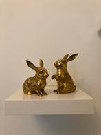 Antieke Messing Konijnen XL beelden set 2/ groot en koper, Ophalen of Verzenden, Koper