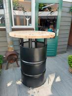 Nieuwe zwarte statafel van olieton met houten blad, Huis en Inrichting, Tafels | Statafels, Ophalen, Nieuw