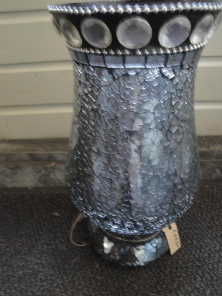 mozaiek windlicht glasstukjes ingelegd dik glas, Huis en Inrichting, Woonaccessoires | Kandelaars en Kaarsen, Nieuw, Kandelaar