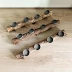 Houten Theelichthouders Boomstam - Set van 3, Ophalen, Nieuw, Kandelaar, Hout