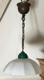 Antiek hanglampje wit glas doorsnede 25cm, Antiek en Kunst, Ophalen of Verzenden