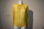 Giambattista Valli zijde blouse top strik bij de hals mt S, Giambatista valli, Verzenden, Geel, Zo goed als nieuw