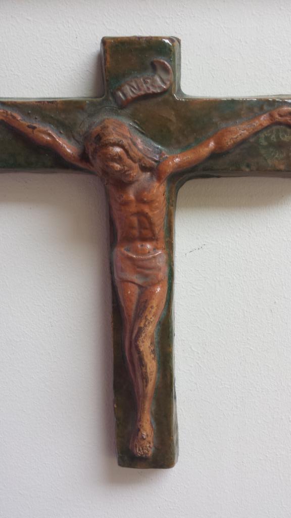 RUSSEL TIGLIA Keramiek Tegelen ~ Oud KRUISBEELD ~ Verzamelen, Verzamelen, Religie, Gebruikt, Christendom | Katholiek, Beeld(je)