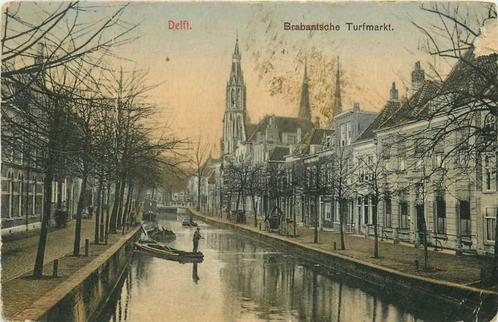 (300-440-019) Delft Brabantsche Turfmarkt, Verzamelen, Ansichtkaarten | Nederland, Zuid-Holland, Verzenden