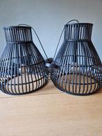 Set van 2 zwarte zwarte lampen - 50cm hoog, Ophalen, Zo goed als nieuw, Rond