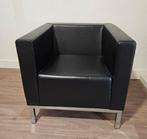 Lamm Polo Designfauteuil - Zwart Leer, Huis en Inrichting, Fauteuils, Ophalen, Minder dan 75 cm, Leer, Zo goed als nieuw