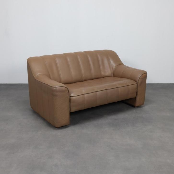 Leather 2-Seater Sofa DS-44 by De Sede, 1970s Switzerland, Huis en Inrichting, Banken | Bankstellen, Gebruikt, Rechte bank, Tweepersoons