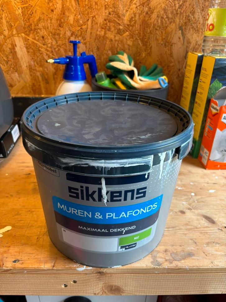 Latex Sikkens muren en plafonds - wit, Doe-het-zelf en Verbouw, Verf, Beits en Lak, Zo goed als nieuw, Wit, Ophalen