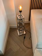 Lamp RVS met vierkante voet 2x, Huis en Inrichting, Lampen | Tafellampen, Zo goed als nieuw, Ophalen
