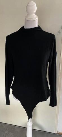 Zwarte body ,geribbeld, maat 1XL (qwe), Kleding | Dames, T-shirts, Zo goed als nieuw, Maat 46/48 (XL) of groter, Zwart, Lange mouw
