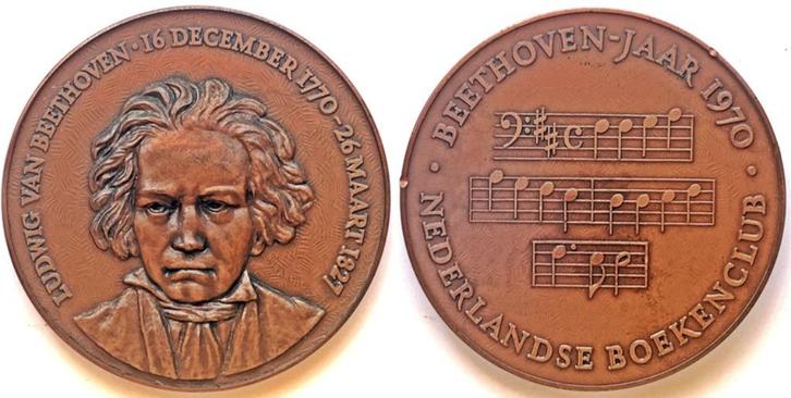 Beethoven 1970, Postzegels en Munten, Penningen en Medailles, Brons, Nederland, Verzenden