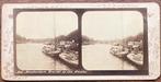 STEREOFOTO Gezicht op den Amstel AMSTERDAM 1880, Gebruikt, Verzenden, Foto, Voor 1940