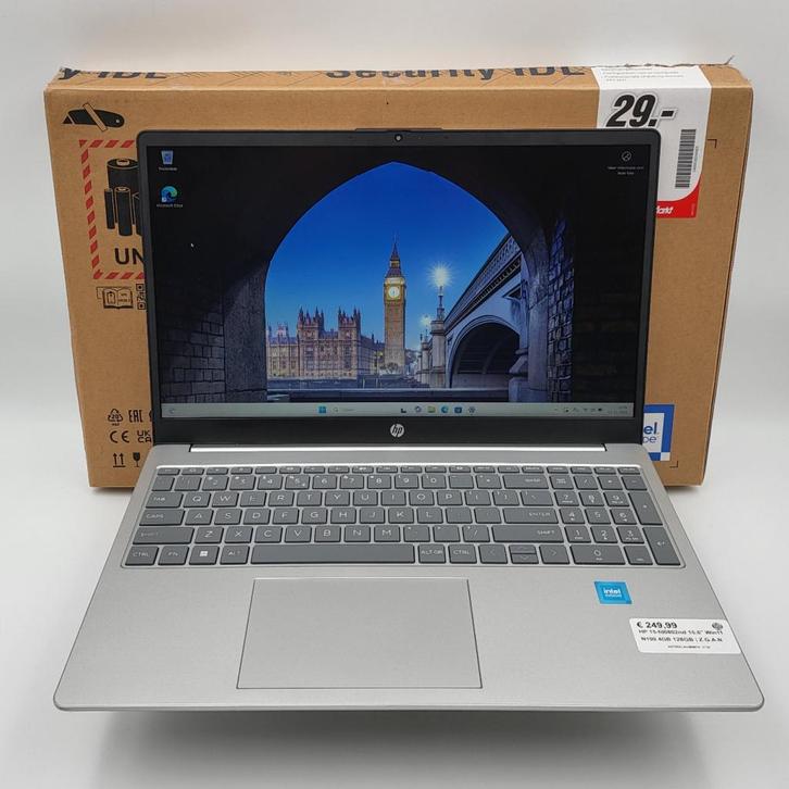 HP 15-fd0802nd 15.6" Win11 N100 4GB 128GB | Z.G.A.N, Computers en Software, Windows Laptops, Zo goed als nieuw