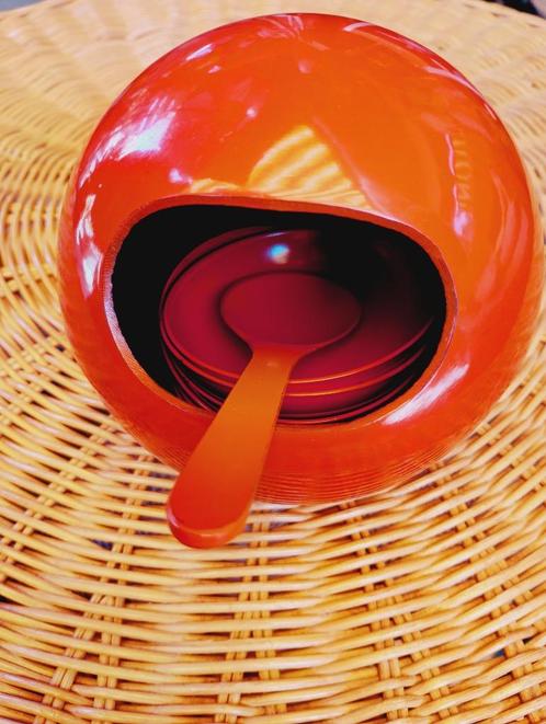 Vintage orange space ace pinda set bol periode 1970, Antiek en Kunst, Antiek | Keukenbenodigdheden, Ophalen of Verzenden
