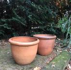 Grote terracotta 2 stevige bloempotten plantenbakken 52cm, Tuin en Terras, Bloempotten, Gebruikt, 40 cm of meer, Rond, Terracotta