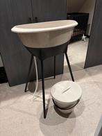 Baby badje met standaard en emmer, Zo goed als nieuw, Badje, Standaard, Ophalen