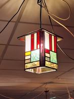 Art Deco Glas in Lood Lampje, Huis en Inrichting, Lampen | Hanglampen, Gebruikt, Ophalen of Verzenden, Glas, Minder dan 50 cm