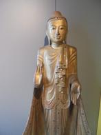 Antiek Boeddha beeld Mandalay Hout uniek Hoogte 166 cm, Antiek en Kunst, Ophalen
