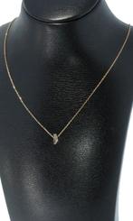 Nieuwe 14k gouden anker schakel ketting zirkonia hanger dame