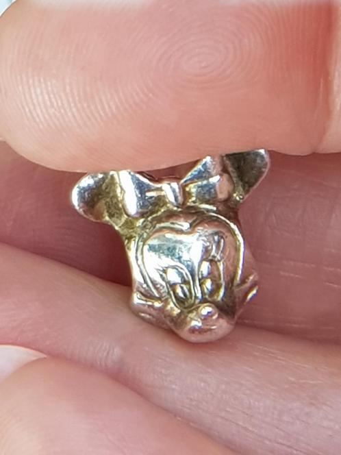 Vintage en retired! Disney X Pandora Mini Mouse retro 925, Sieraden, Tassen en Uiterlijk, Bedels, Gebruikt, Pandora, Zilver, 1 bedel