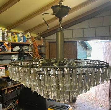 Mid century kroonluchter met 4 rijen bellen en 9 lichtpunten beschikbaar voor biedingen