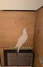 Antiek Byōbu Kamerscherm met Vogel, Ophalen of Verzenden