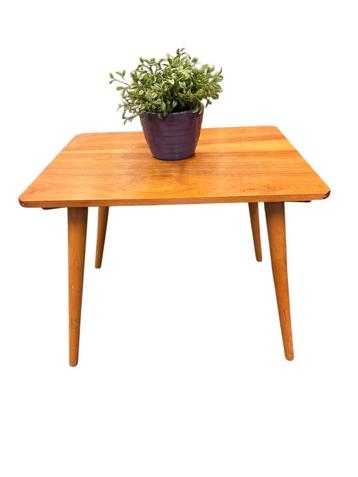 Vintage plantentafeltje met schuine poten retro bijzettafel beschikbaar voor biedingen