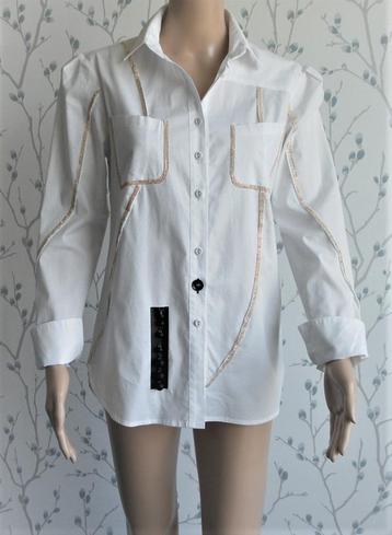 ELISA CAVALETTI Wit met Gouden Acc.Blouse maat S (Nieuw) beschikbaar voor biedingen