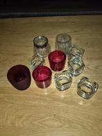 Waxinelichthouders - Set van 10 stuks, Overige materialen, Gebruikt, Rood, Ophalen of Verzenden