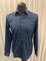 Boss overhemd slim fit donkerblauw M, Gedragen, Blauw, Ophalen of Verzenden, Halswijdte 39/40 (M)