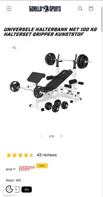 Gorilla Sports Halterbank - Universeel met extras beschikbaar voor biedingen