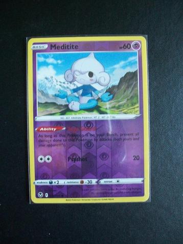 8076. Nieuwe Pokemon Kaart holofoil MEDITITE HP60 (072/195) beschikbaar voor biedingen