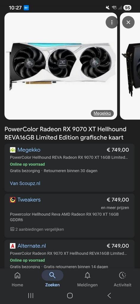 Gezocht; amd radeon rx 9070 xt of een rtx 5070 ti!, Computers en Software, Videokaarten, Zo goed als nieuw, PCI-Express 4.0, GDDR6