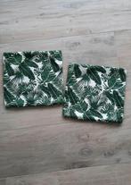 2 MONSTERA 40X40 GROEN WIT KUSSENHOEZEN, Ophalen of Verzenden, Zo goed als nieuw, Groen, Vierkant