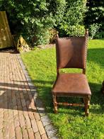 4 eetkamerstoelen eiken / leder, Antiek en Kunst, Ophalen of Verzenden