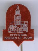 Peperbus Bergen op Zoom rood blik speldje ( S_091 ), Speldje of Pin, Stad of Land, Zo goed als nieuw, Verzenden