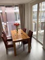 Dining table 80x160cm + 4 chairs, Ophalen, Eikenhout, 50 tot 100 cm, Zo goed als nieuw