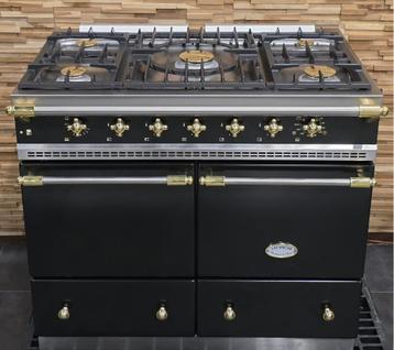 🔥Luxe Fornuis Lacanche 100 cm zwart messing 2 ovens