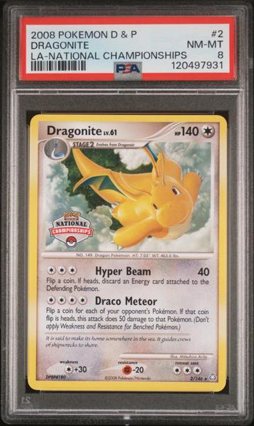 POKEMON DRAGONITE LV61 D&P LEGENDS AWAKENE PROMO PSA 8 beschikbaar voor biedingen