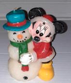 Vintage Minnie Mouse met Sneeuwpop kaars, Ophalen of Verzenden, Overige figuren, Zo goed als nieuw, Beeldje of Figuurtje