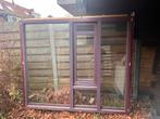 Houten kozijn 215x179 met dubbel glas– Topstaat!, Ophalen, Gebruikt, Raamkozijn, 150 tot 225 cm
